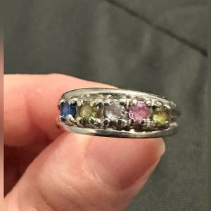 Vintage 10k White Gold Ring with Gemstones